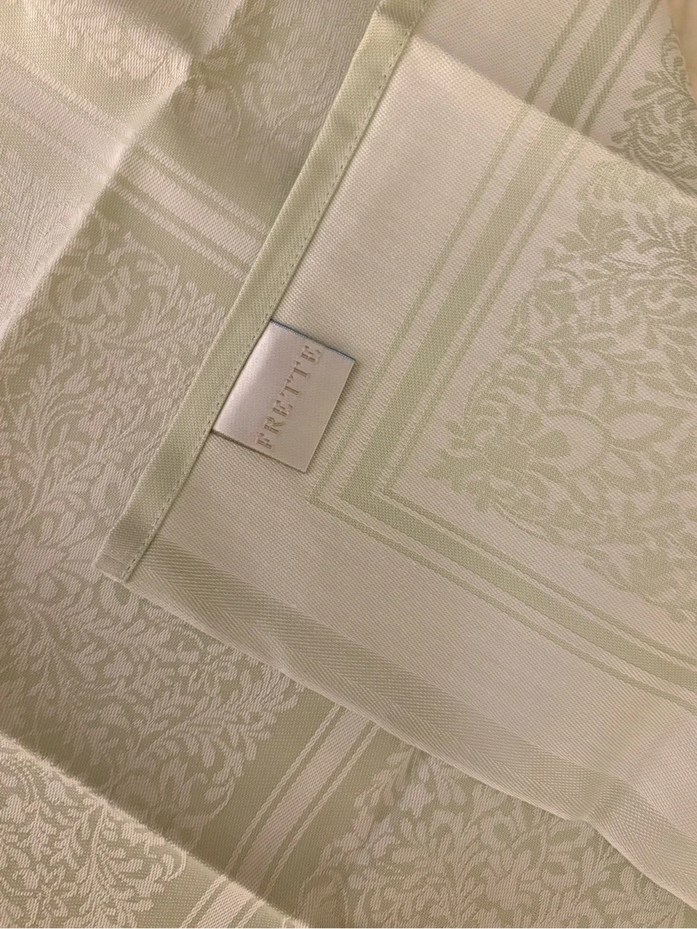 Frette Elegant Sage Green Decorative Damask Napkin Set Home Dining
